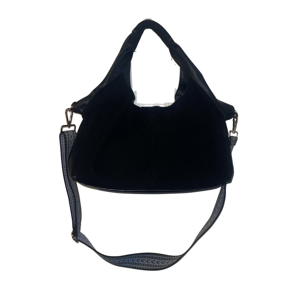 Faux Suede Shoulder Bag Crossbody Strap Hobo Slouchy Tote with small pouch